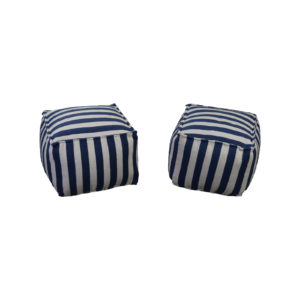 Blue poufs