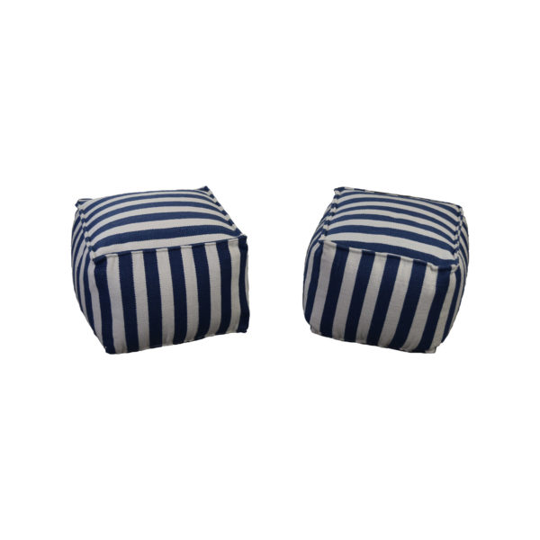 Blue poufs